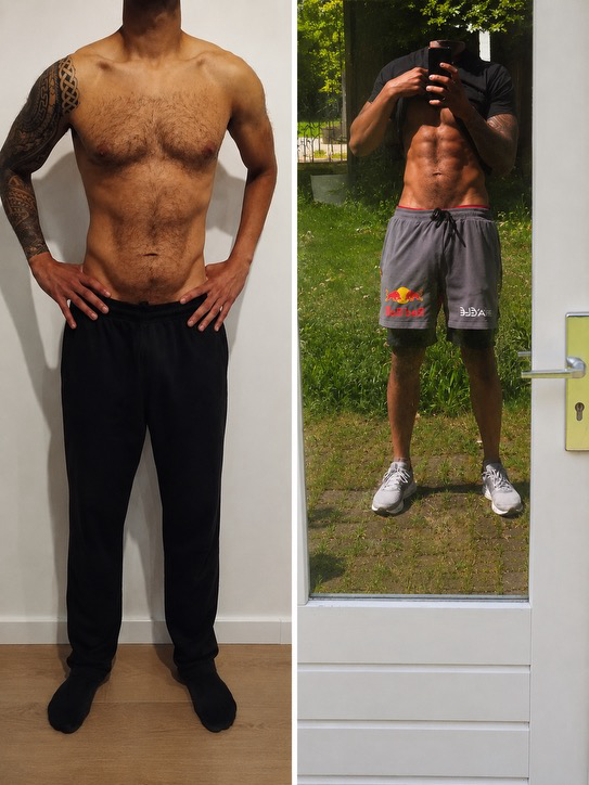 Brandon before and after working with Avery